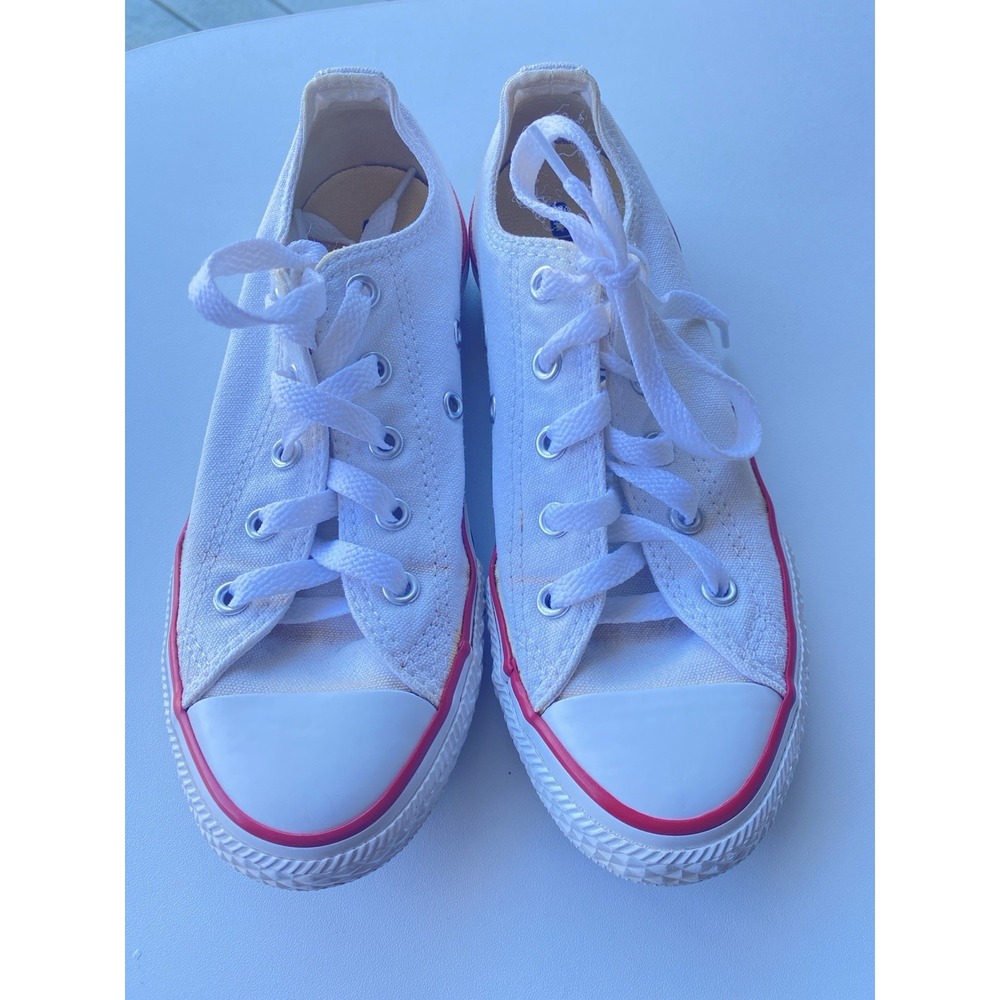 Converse All‎ Star White Canvas Low Top Sneaker US Youth 2